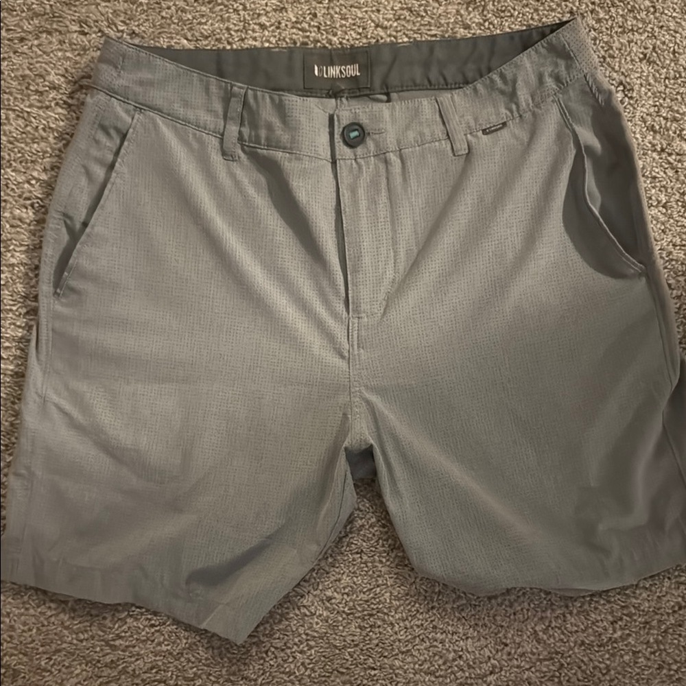 Linksoul Gray Flat Front Shorts Lightweight Casual